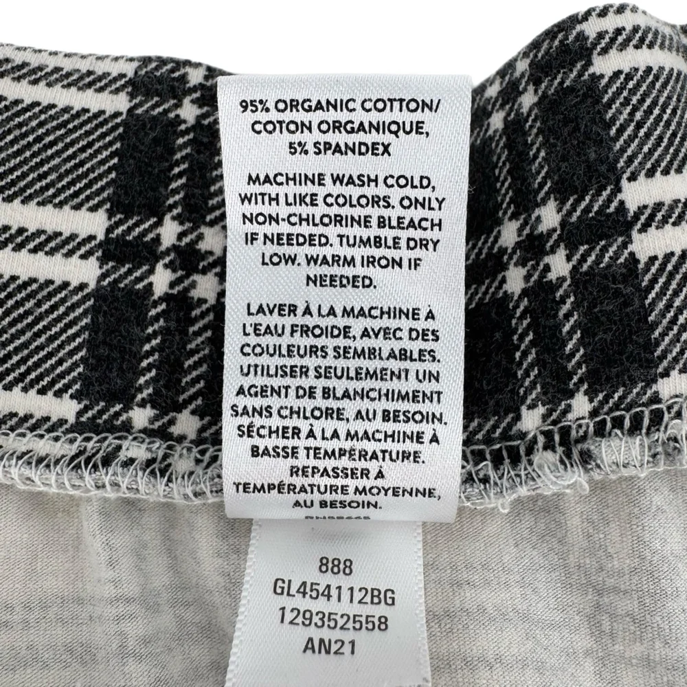 Girls’ Nordstrom Black & Ivory Plaid Organic Cotton Skater Skirt Size L 10/12
